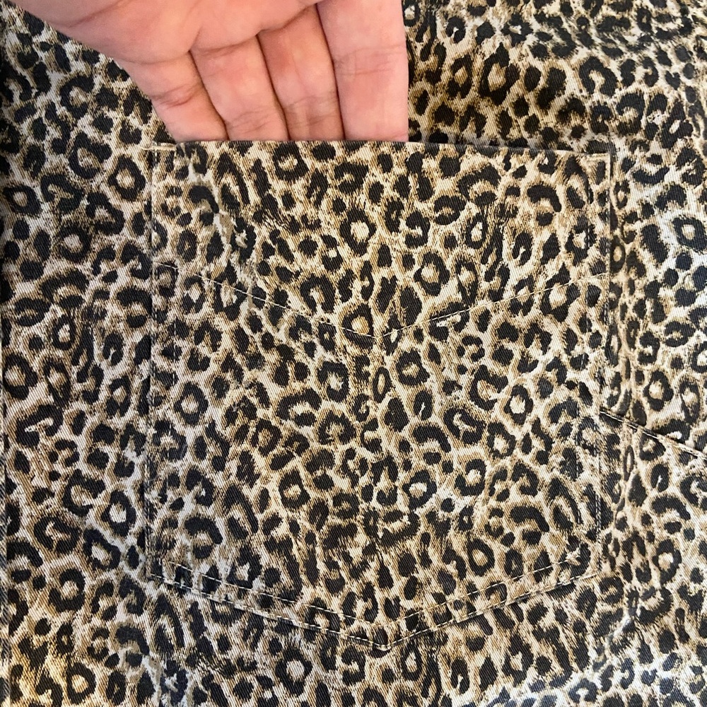 Leopard print button down